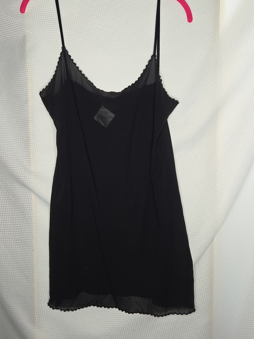 CHANEL Black Silk Lace-Trim Slip Shear Dress